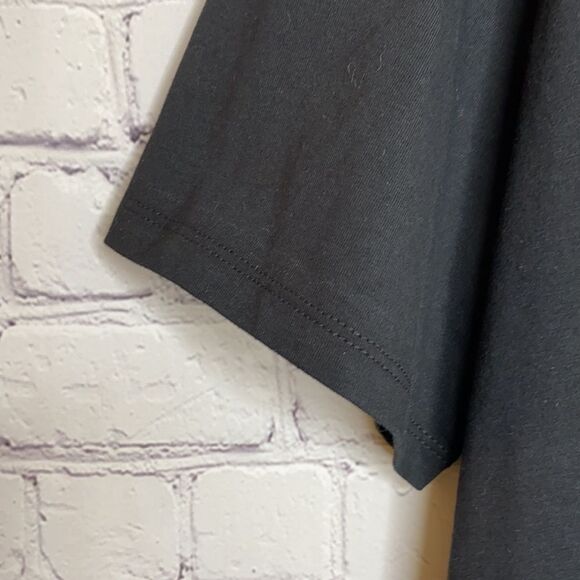 Black V-Neck Cotton Stretch Tee  Avenue 14/16 - Picture 4 of 6